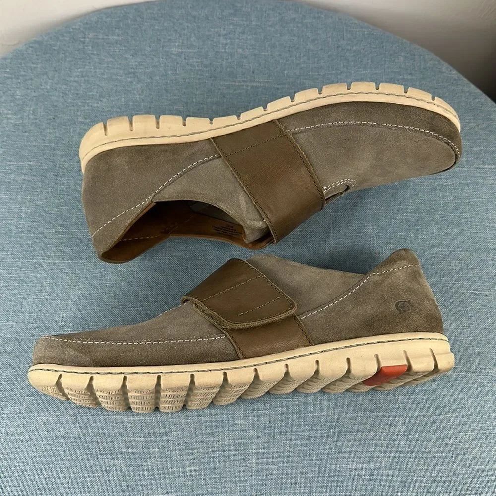 Born Morganite Gray Leather Strap Slip On Shoes Size 9.5 - Picture 6 of 9